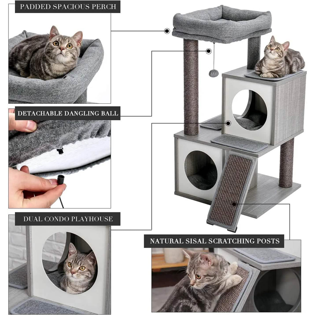 Cat Tree Deluxe 34" Cat Tower