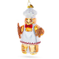 Baking Gingerbread Man Glass Christmas Ornament