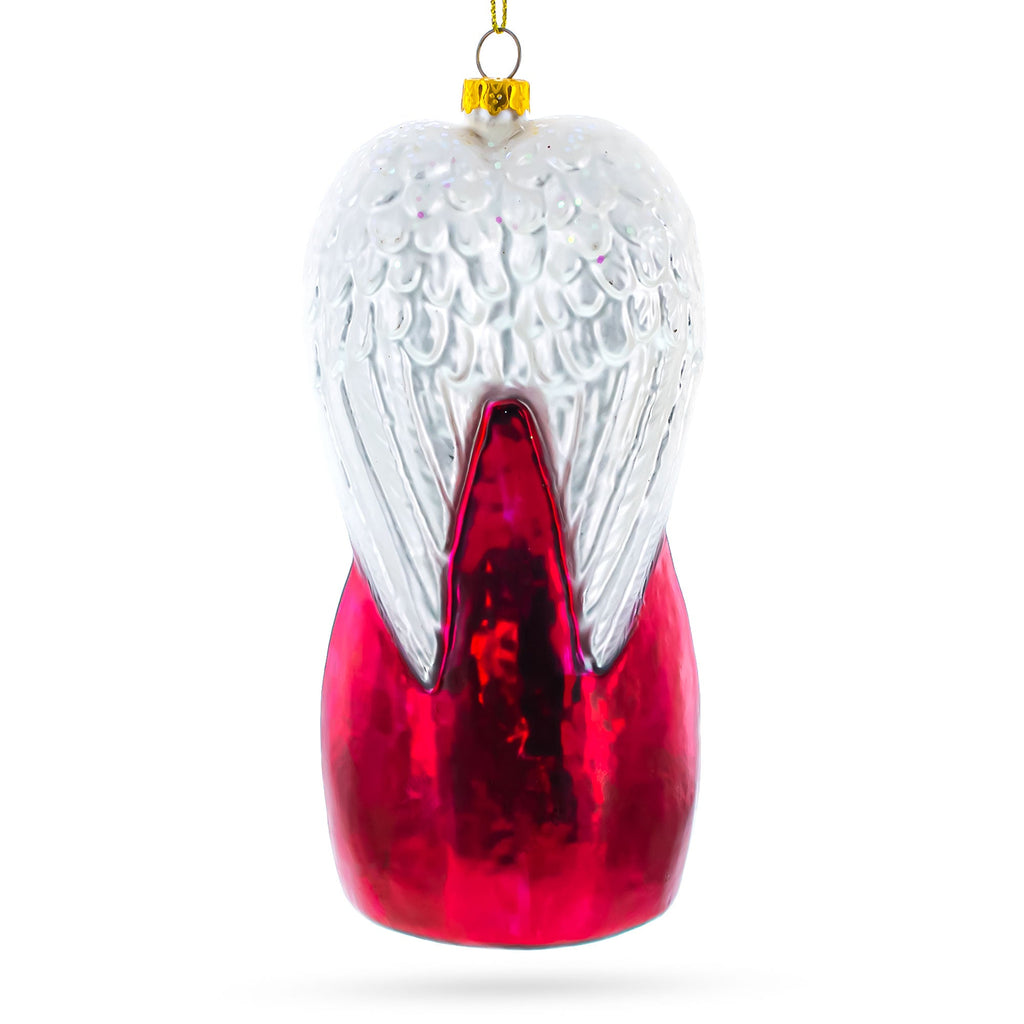 Angel with Three Wise Men Glass Christmas Ornament
