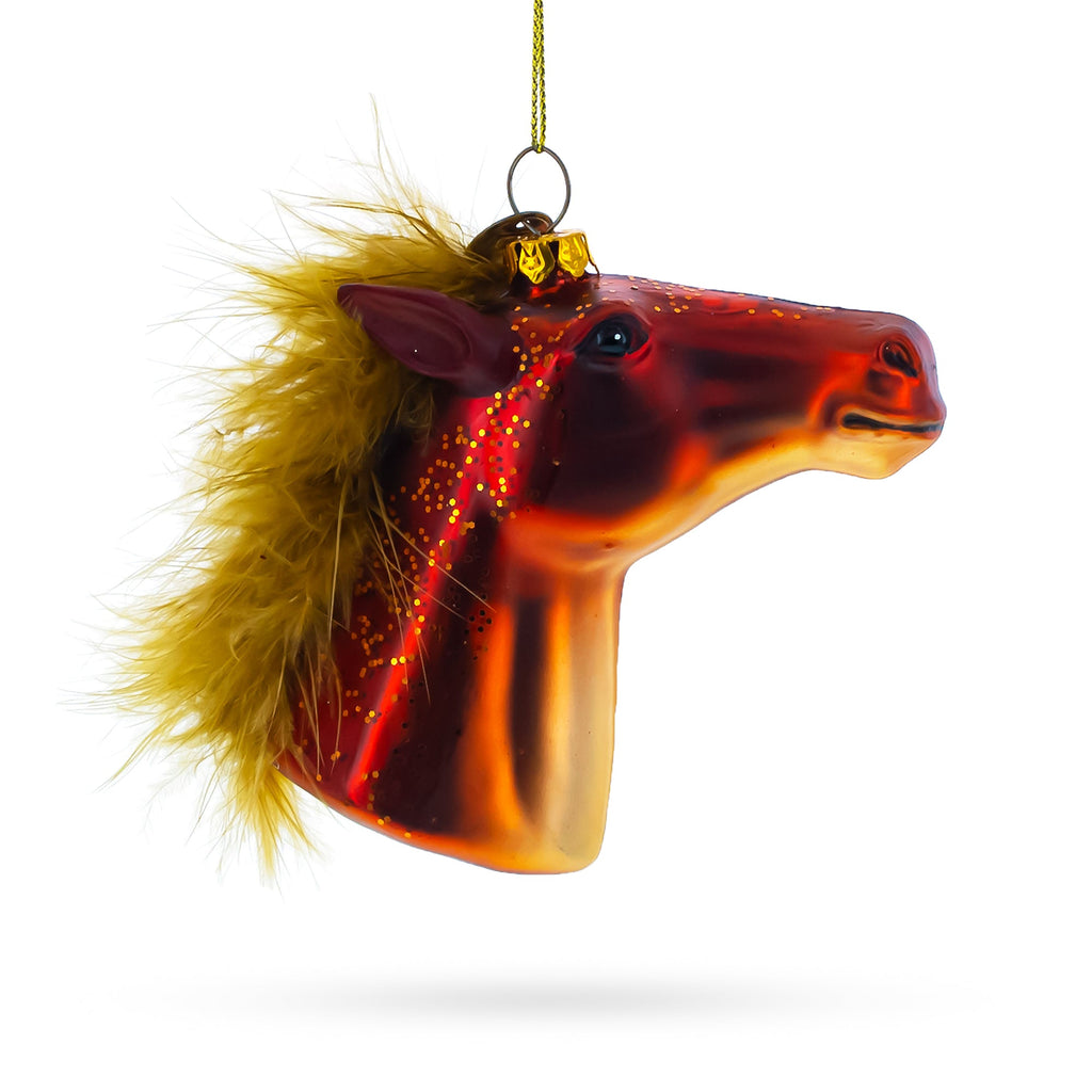 Horse Head Glass Christmas Ornament