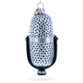 Silver Microphone Glass Christmas Ornament