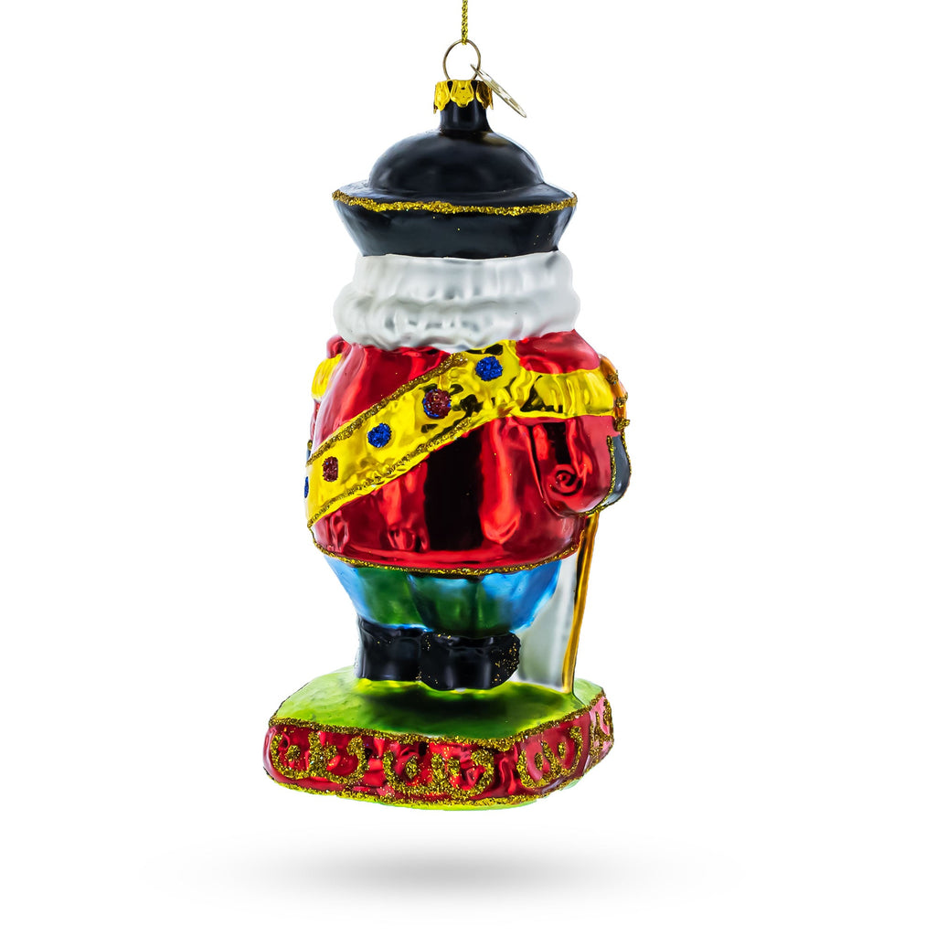 New Year Festive Nutcracker Glass Christmas Ornament