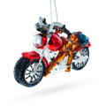 Rugged Hunter's Motorcycle Glass Christmas Ornament