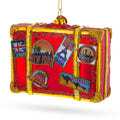 Well-Traveled Suitcase Glass Christmas Ornament