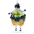 Cow in Grass Skirt and Floral Bikini Glass Christmas Ornament