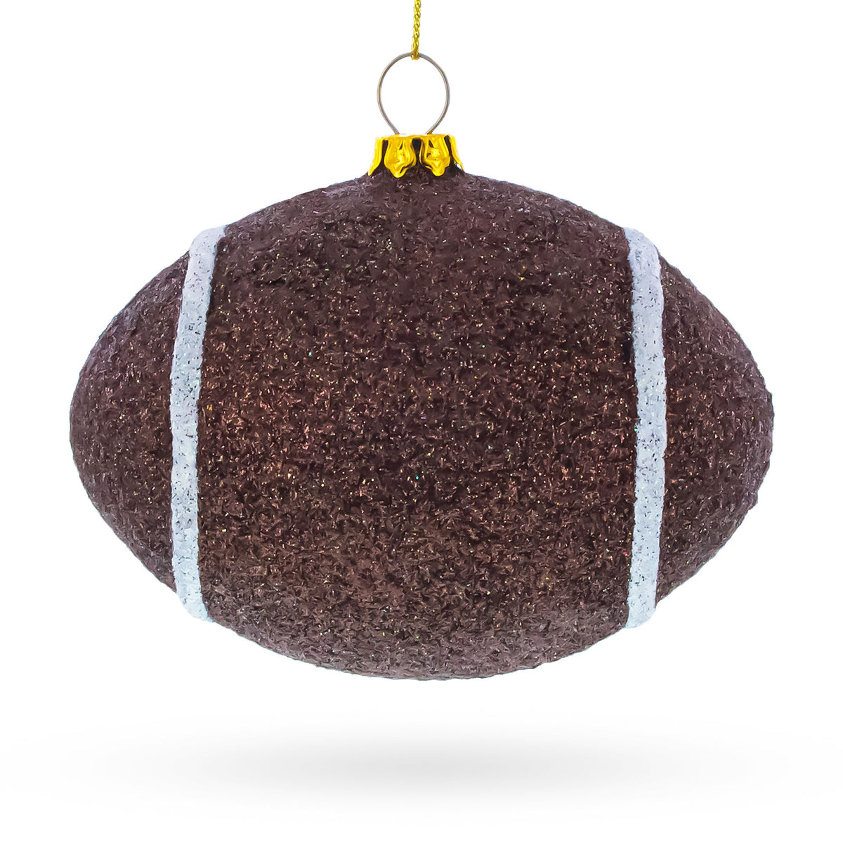 Shiny Football Glass Christmas Ornament