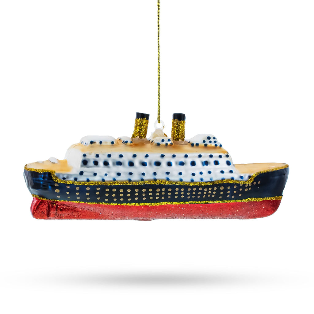 Titanic Ship Glass Christmas Ornament