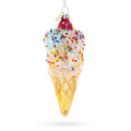 Sprinkled Ice Cream Cone Glass Christmas Ornament