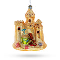 Beachy Sand Castle Glass Christmas Ornament