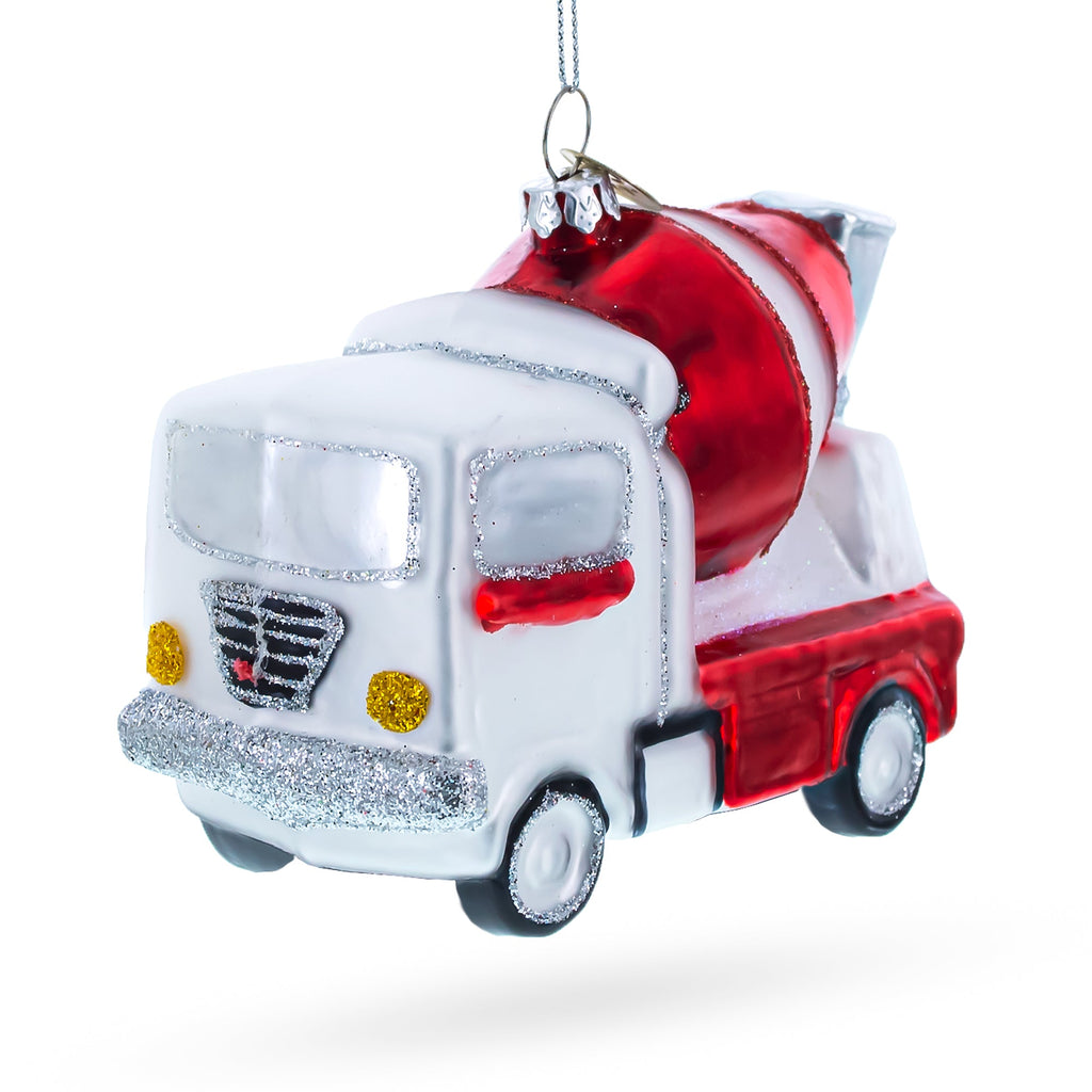 Concrete Mixer Glass Christmas Ornament