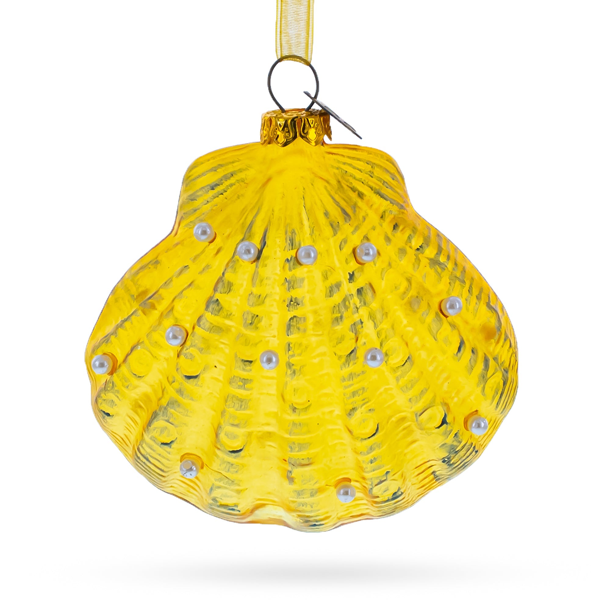 Sea Shell Glass Christmas Ornament