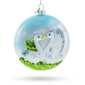 Loving Swans Couple Glass Christmas Ornament