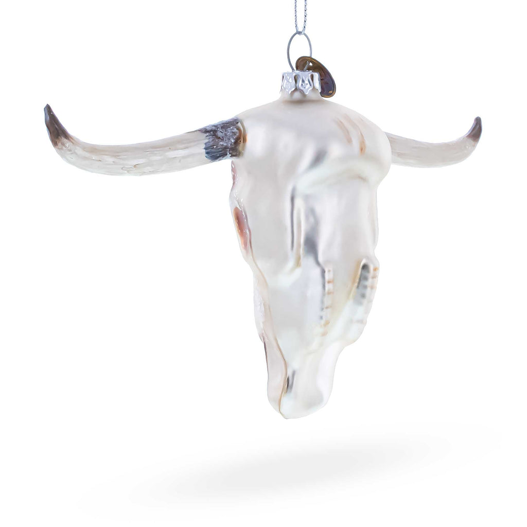 Cow Skull Glass Christmas Ornament