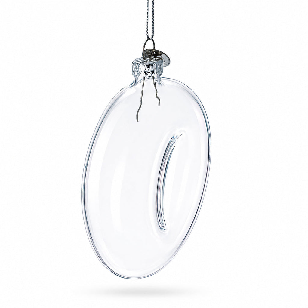 Doughnut Clear Glass Christmas Ornament