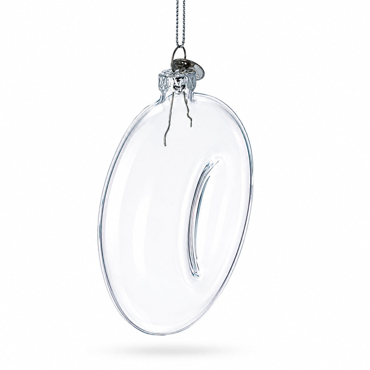 Doughnut Clear Glass Christmas Ornament
