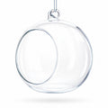 Spherical Openwork Clear Glass Christmas Ornament 4.5 Inches
