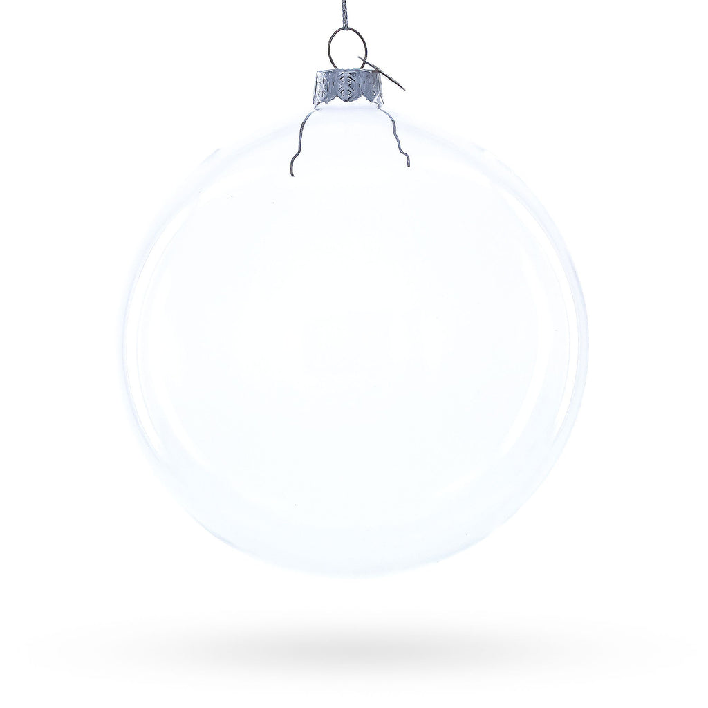 Large Clear Glass Ball Christmas Ornament 4.6 Inches