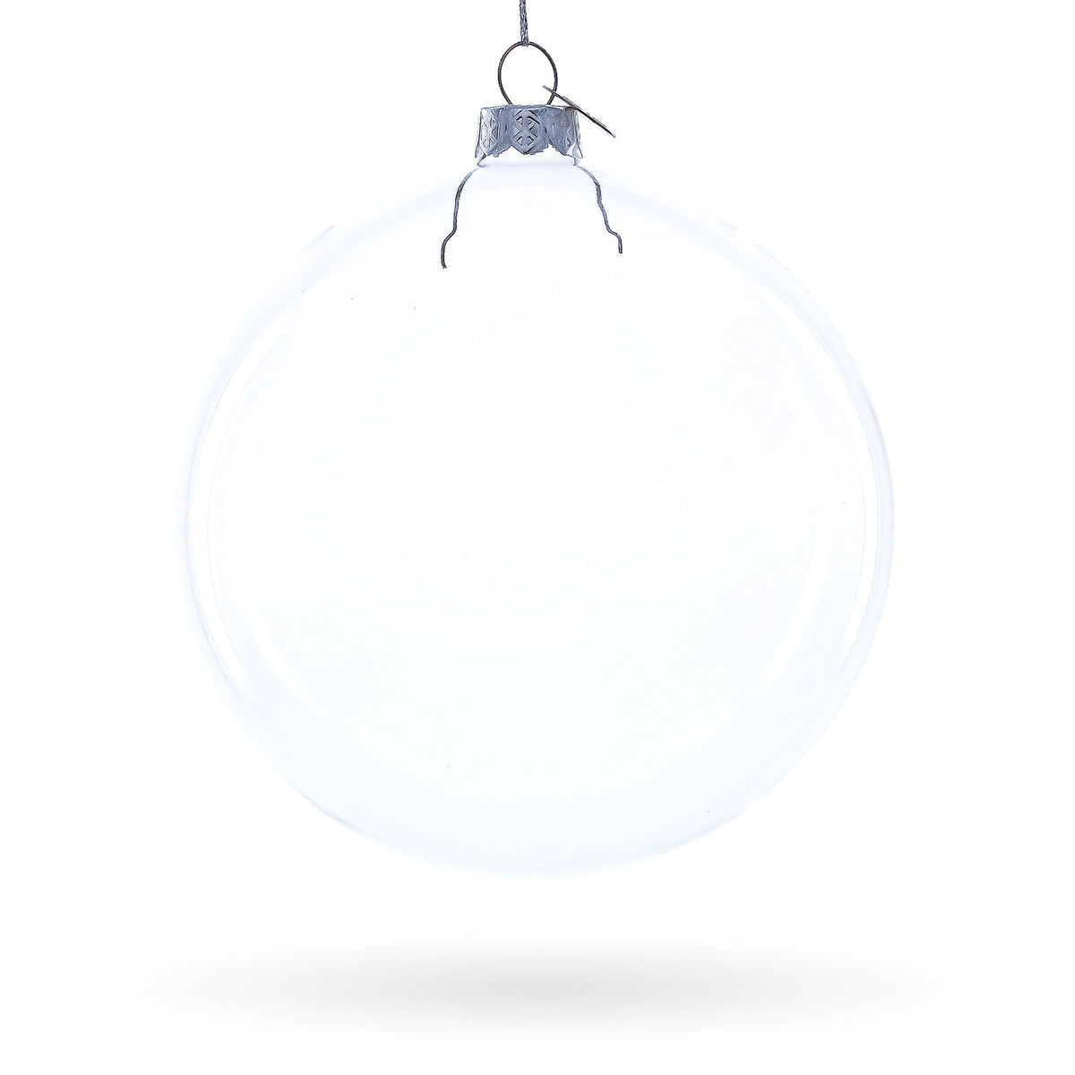 Large Clear Glass Ball Christmas Ornament 4.6 Inches
