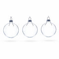 Set of 3 Clear Glass Ball Ornament 2.5