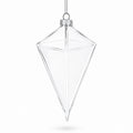 Diamond Clear Glass Christmas Ornament 3.6 Inches