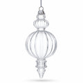 Triple Finial Clear Glass Christmas Ornament 6.7 Inches (170 mm)