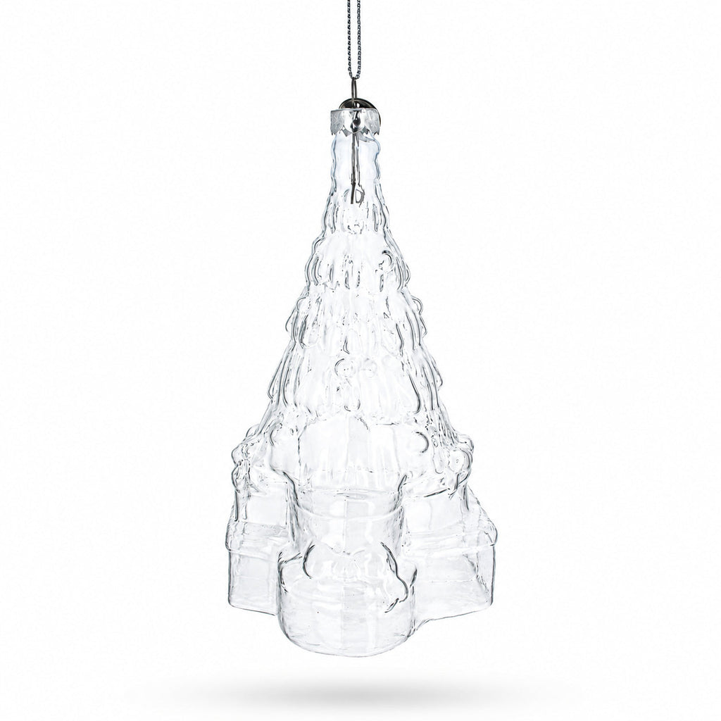 Gifts by Christmas Tree Clear Glass Christmas Ornament.
