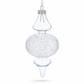 Triple Oval Finial Clear Glass Christmas Ornament 6.6 Inches