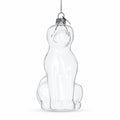 Unpainted Dog Clear Glass Christmas Ornament
