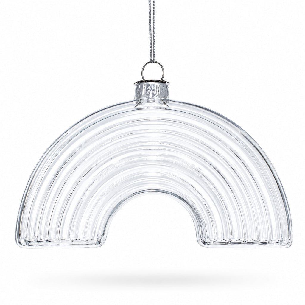 Rainbow Clear Glass Christmas Ornament