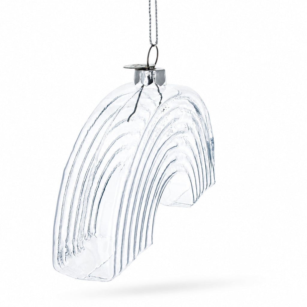 Rainbow Clear Glass Christmas Ornament