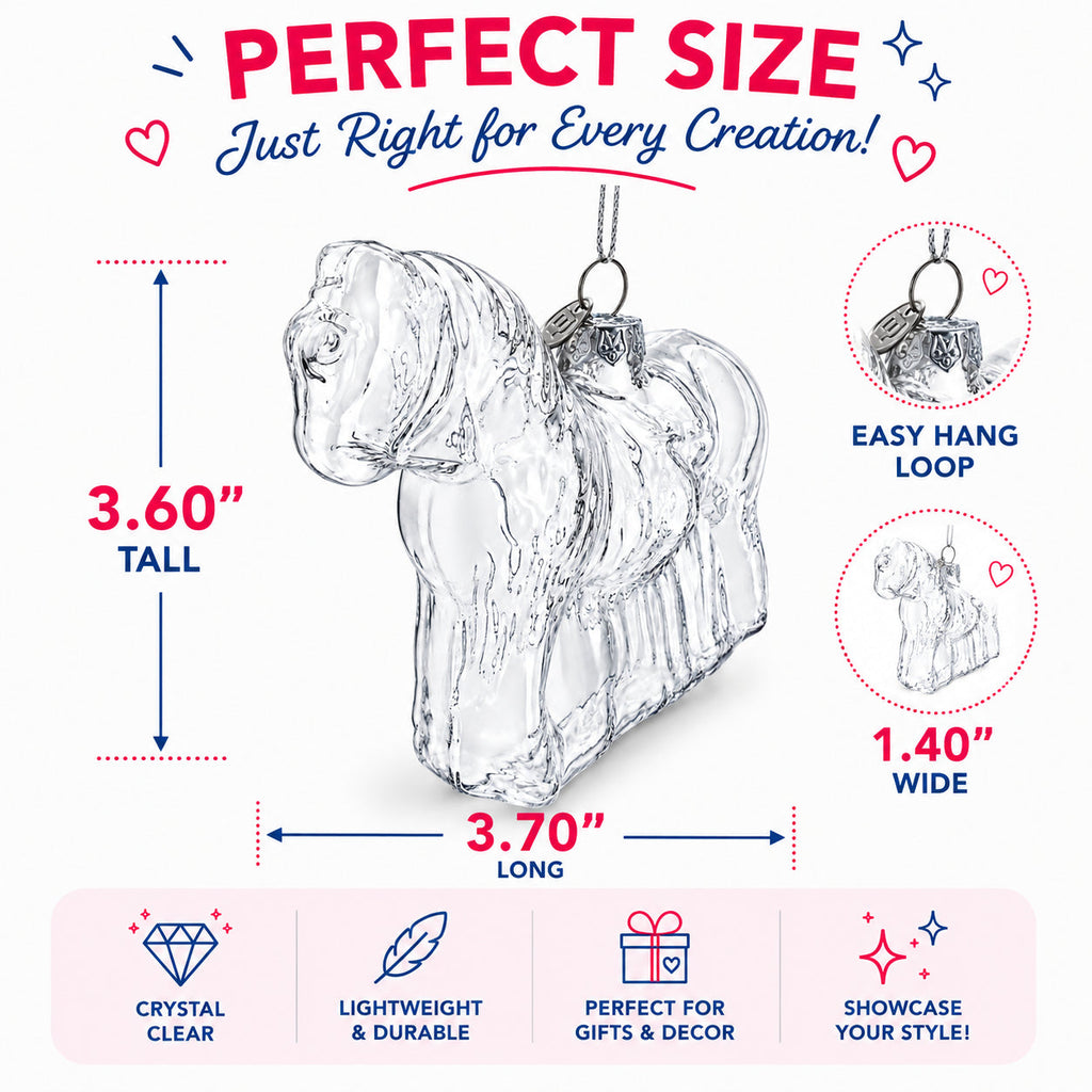 Horse Clear Glass Christmas Ornament