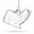 Cat in Scarf Clear Glass Christmas Ornament