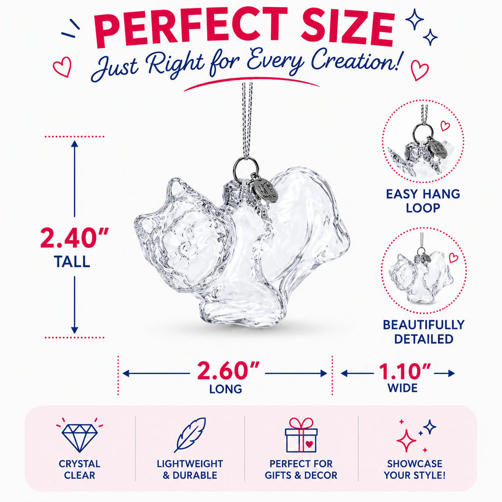 Cat in Scarf Clear Glass Christmas Ornament