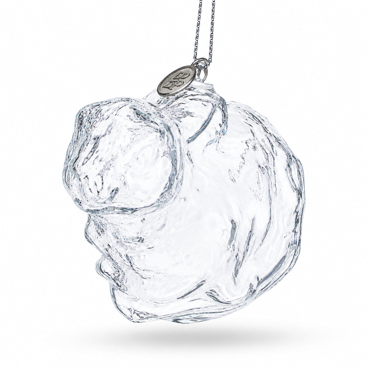 Bunny Clear Glass Christmas Ornament