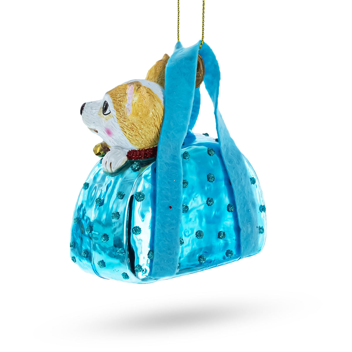 Chic Chihuahua in Handbag Glass Christmas Ornament
