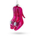 Chic Pink High Heels Glass Christmas Ornament