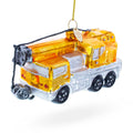 Construction Crane Glass Christmas Ornament