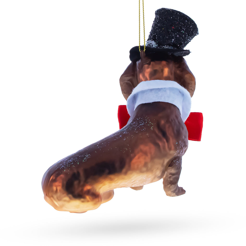 Basset Hound Glass Christmas Ornament