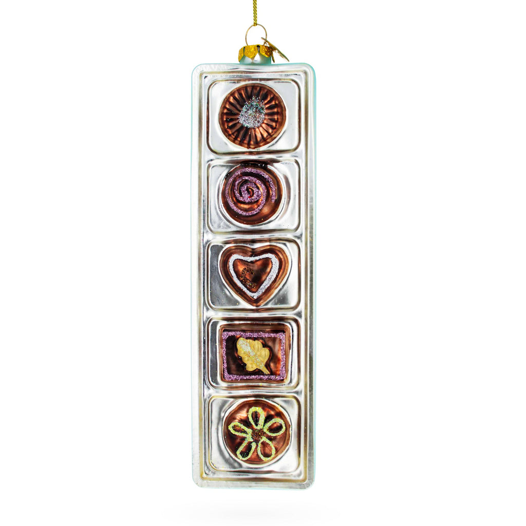Box of Chocolates Glass Christmas Ornament