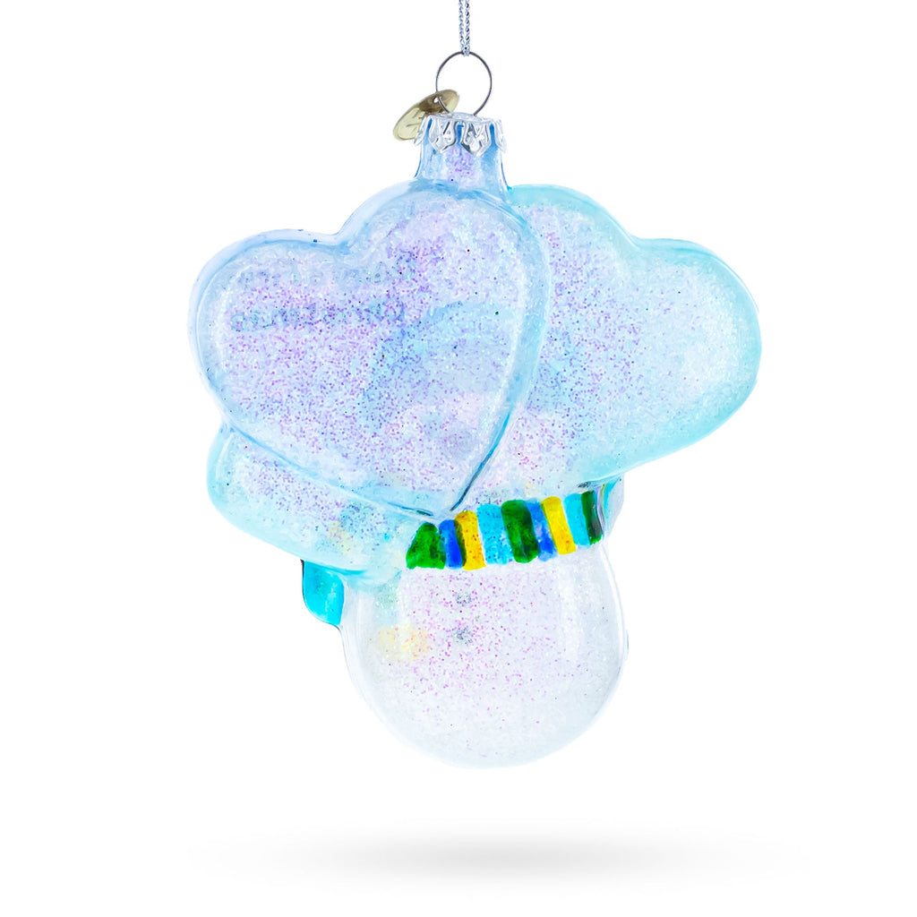 Snowman Celebrating Baby's First Christmas Glass Ornament