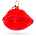Red Lips Glass Christmas Ornament