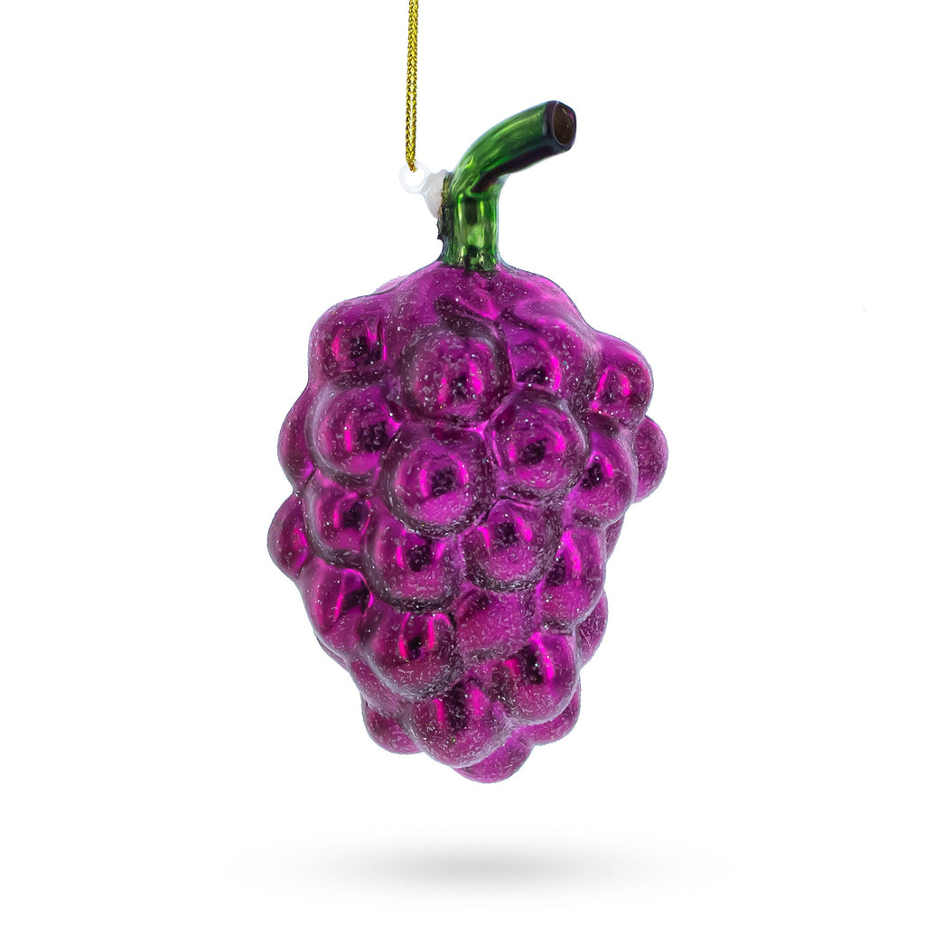 Purple Grapes Glass Christmas Ornament