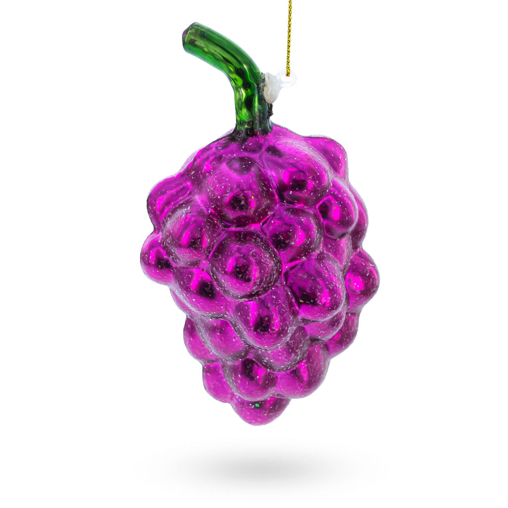 Purple Grapes Glass Christmas Ornament