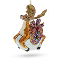 Fancy Reindeer Glass Christmas Ornament