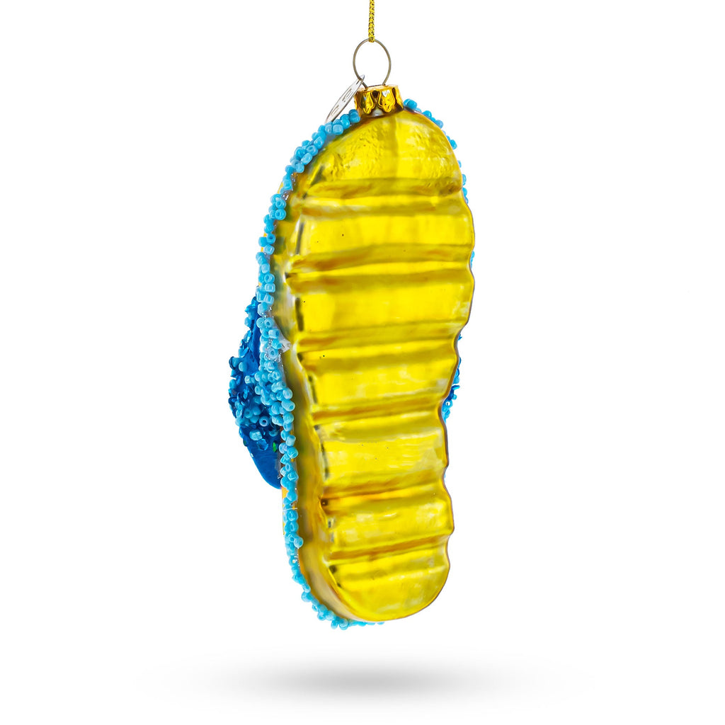 Beaded Flip Flops Glass Christmas Ornament