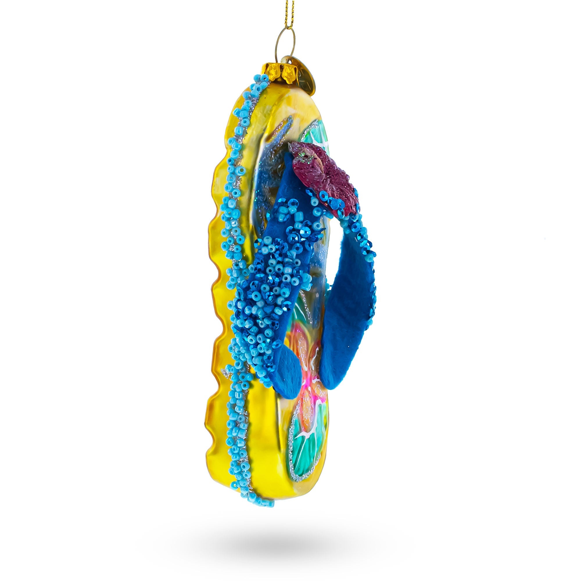 Beaded Flip Flops Glass Christmas Ornament