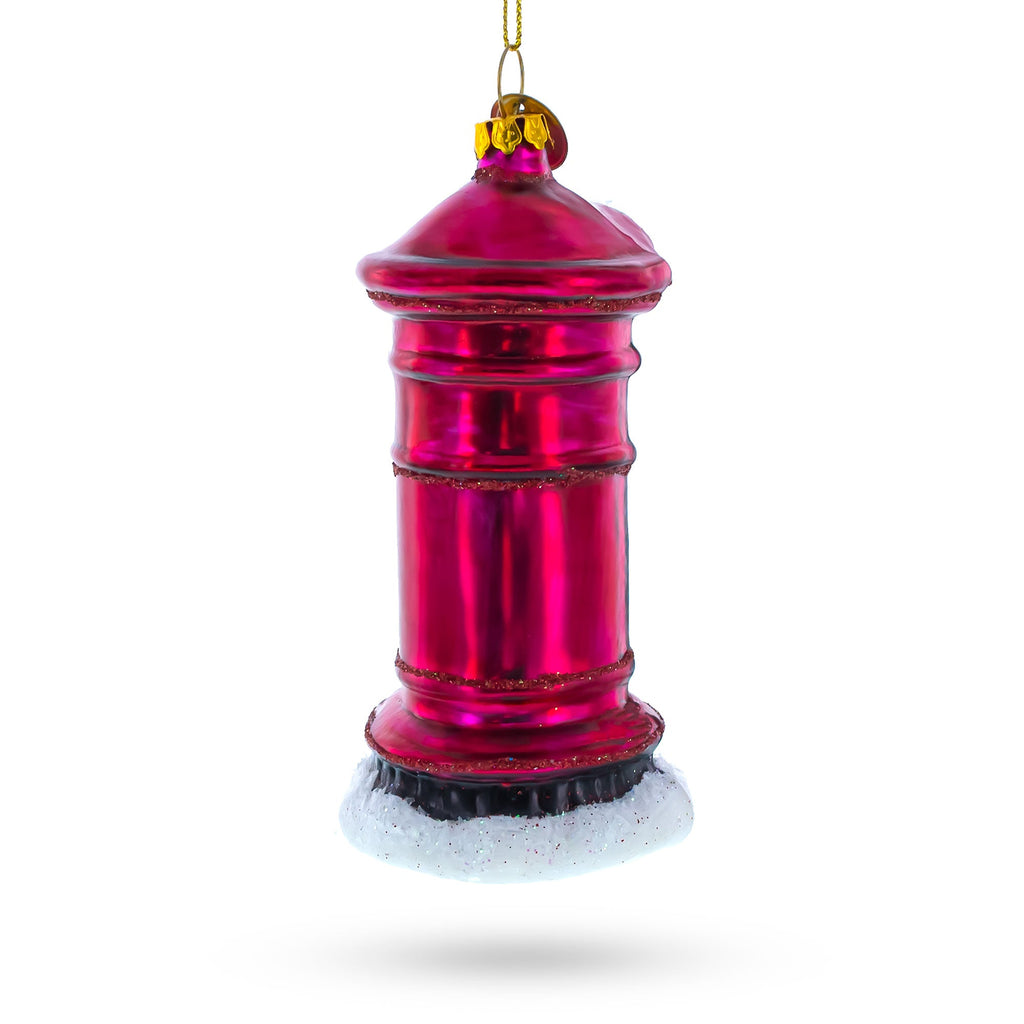 Red Mailbox with Letter to Santa Glass Christmas Ornament