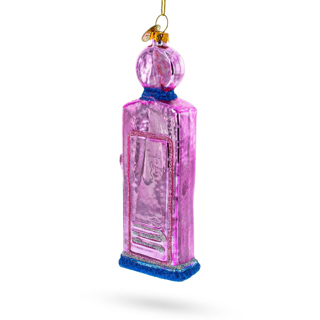 Vintage Retro Gas Pump Glass Christmas Ornament