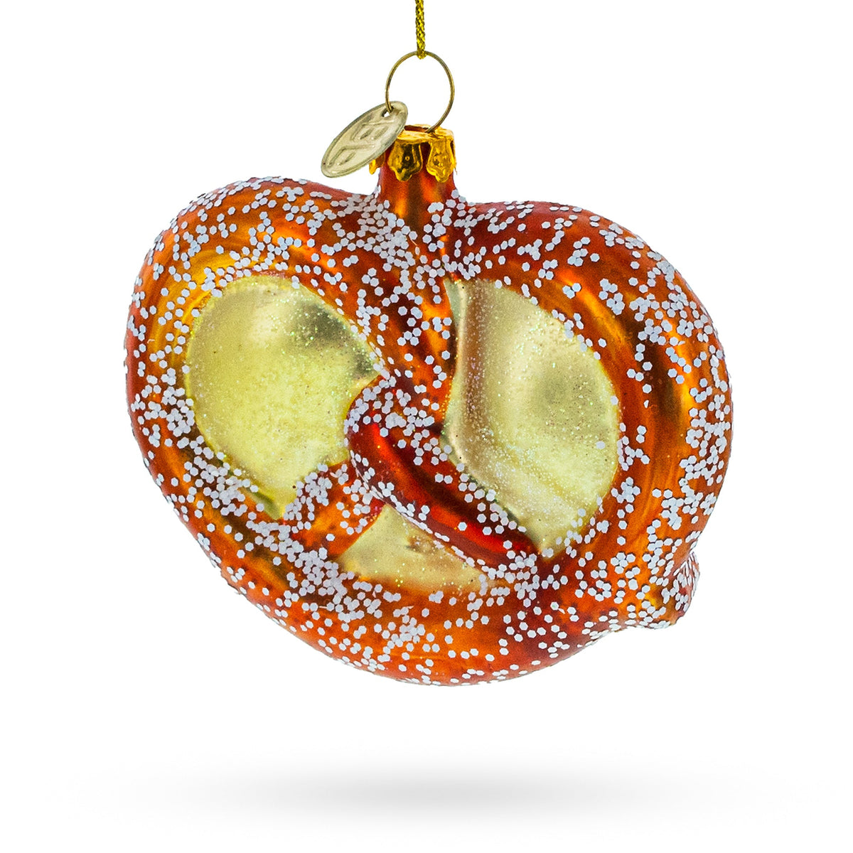 Twisted Pretzel Glass Christmas Ornament