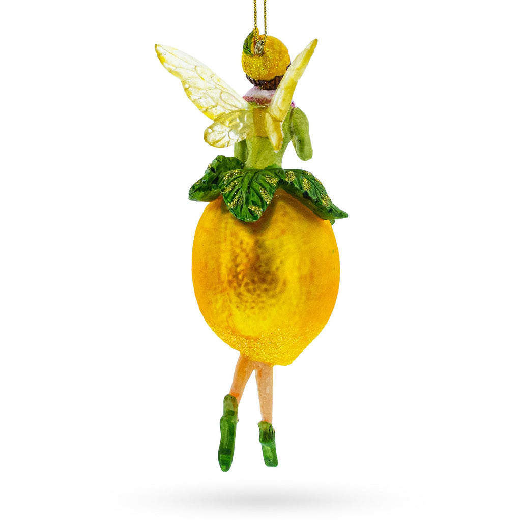 Enchanting Citrus Lemon Fairy Glass Christmas Ornament